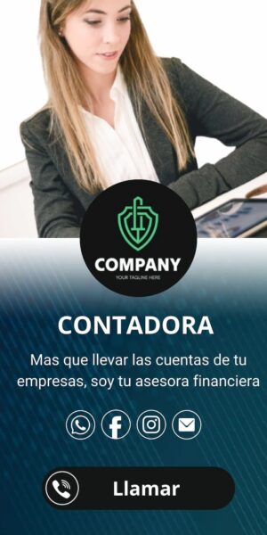 Tarjeta/presentación profesional contadora