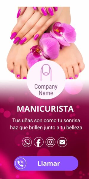 Tarjeta/presentación profesional manicurista