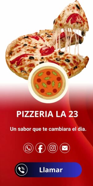 Tarjeta/presentación profesional pizzería