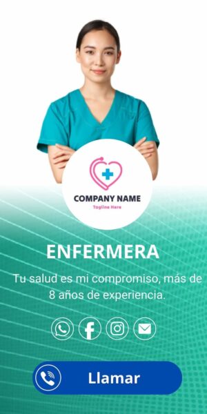 Tarjeta/presentación profesional enfermera