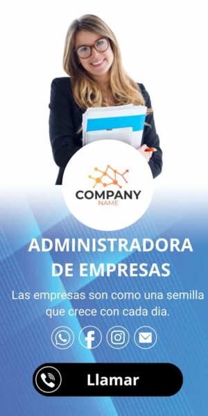 Tarjeta/presentación profesional administradora de empresas